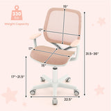 Swivel Mesh Children Computer Chair with Adjustable Height-Pink