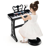 Kids Piano Keyboard 37-Key Kids Toy Keyboard Piano with Microphone for 3+ Kids-Black