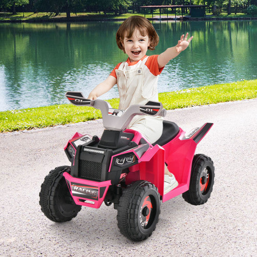 Kids Ride on ATV 4 Wheeler Quad Toy Car with Direction Control-Pink