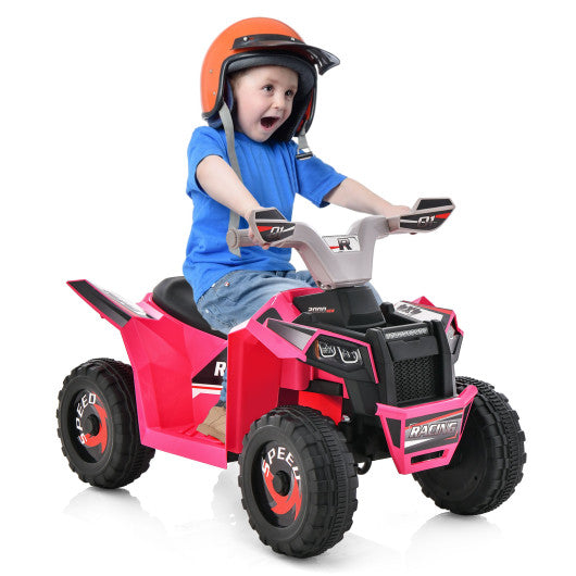 Kids Ride on ATV 4 Wheeler Quad Toy Car with Direction Control-Pink