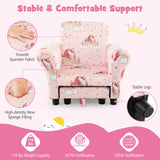 Kids Single Sofa with Cute Patterns  Ergonomic Backrest and Armrests-Pink