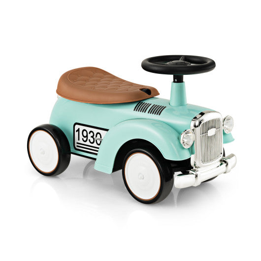 Kids Sit to Stand Vehicle with Working Steering Wheel and Under Seat Storage-Green