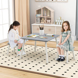 3 Pieces Kids Table and Chairs Set for Arts Crafts Snack Time-Gray