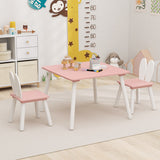 3 Pieces Kids Table and Chairs Set for Arts Crafts Snack Time-Pink