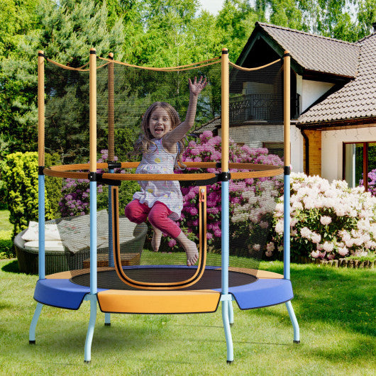 48" Toddler Trampoline with Safety Enclosure Net-Orange