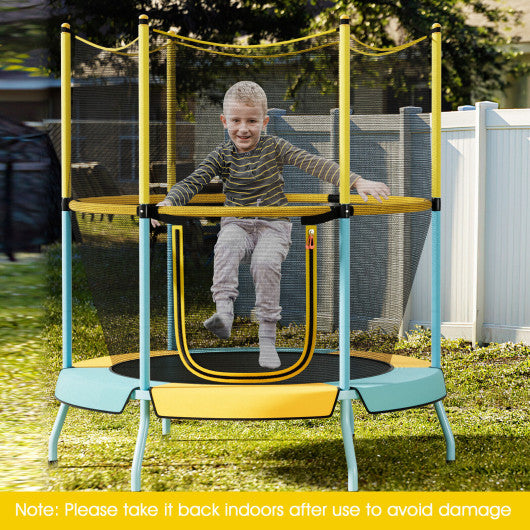 48" Toddler Trampoline with Safety Enclosure Net-Yellow