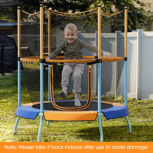 48" Toddler Trampoline with Safety Enclosure Net-Orange