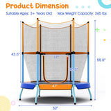 48" Toddler Trampoline with Safety Enclosure Net-Orange