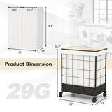 Laundry Hamper with Lid and Lockable Wheels