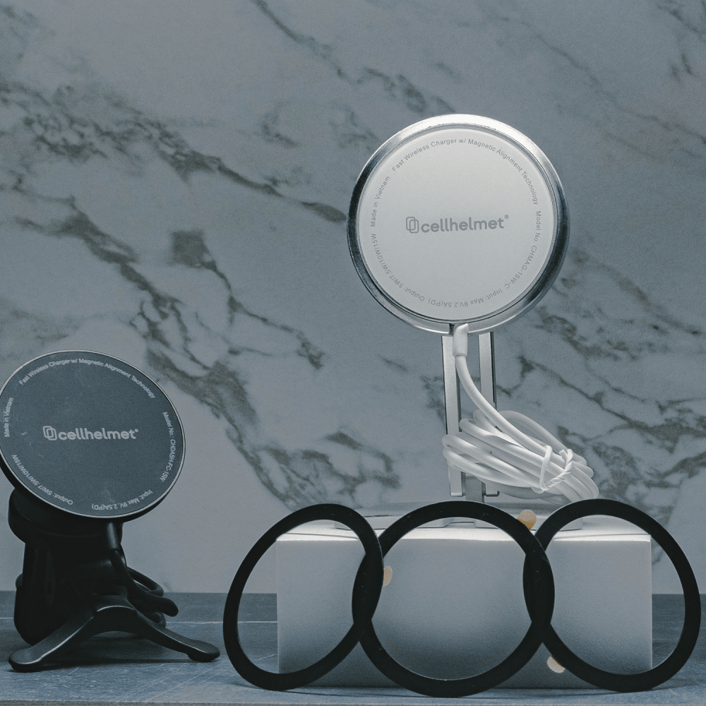 Cellhelmet 3 Ring Pack for Wireless Charging Black by Cellhelmet