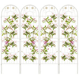 4 Pack 71 x 20 Inches Metal Garden Trellis for Climbing Plants-White