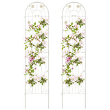 2 Pack 86.5 x 20 Inches Metal Garden Trellis for Climbing Plants-White