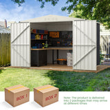 8 x 6.3 FT Metal Outdoor Storage Shed with Lockable Door-Gray