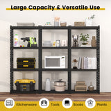 4-Tier Metal Shelving Unit with Anti-slip Foot Pad and Anti-tipping Device-Black