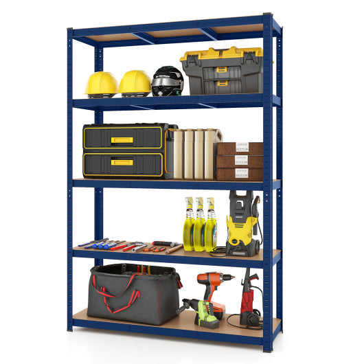 5-Tier Heavy Duty Metal Shelving Unit with 2200 LBS Total Load Capacity-Blue