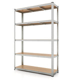 5-Tier Heavy Duty Metal Shelving Unit with 2200 LBS Total Load Capacity-Silver