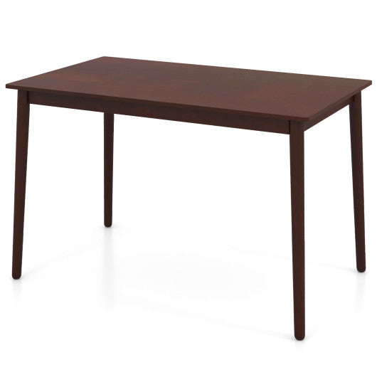 48 Inches Mid Century Dining Table for 4 with Rubber Wood Legs-Brown