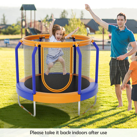 Mini Trampoline with Enclosure and Heavy-duty Metal Frame-Orange