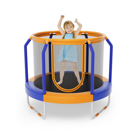 Mini Trampoline with Enclosure and Heavy-duty Metal Frame-Orange