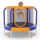 Mini Trampoline with Enclosure and Heavy-duty Metal Frame-Orange