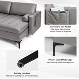 Modular L-shaped 3-Seat Sectional Sofa with Reversible Chaise and 2 USB Ports-Light Gray