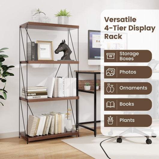 2/3/4/5-Tier Multipurpose Display Rack with Metal Frame-4-Tier