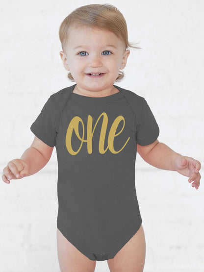 One Gold First Birthday Onesies & Bodysuits