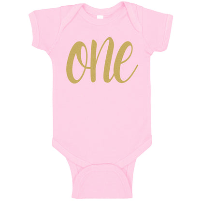 One Gold First Birthday Onesies & Bodysuits