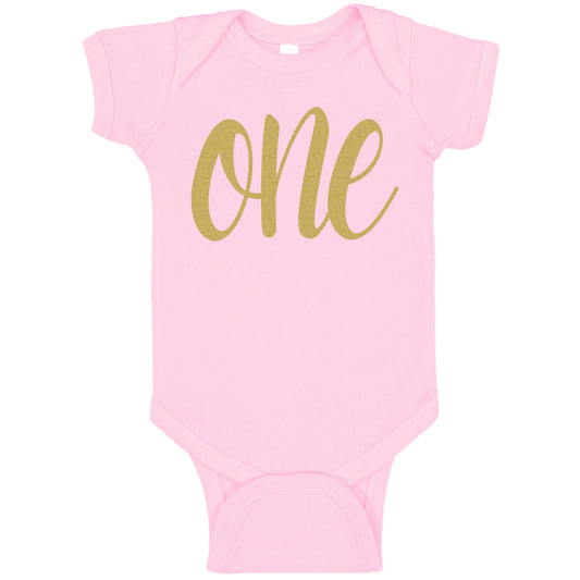 One Gold First Birthday Onesies & Bodysuits