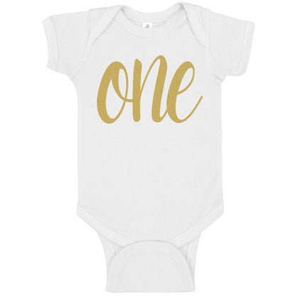 One Gold First Birthday Onesies & Bodysuits
