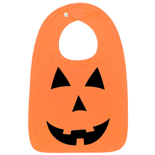 Pumpkin Face Halloween Bib