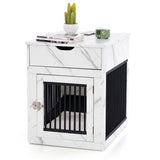 2-In-1 Dog House with Drawer and Wired Wireless Charging-White