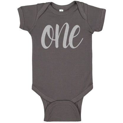 One Silver First Birthday Onesies & Bodysuits