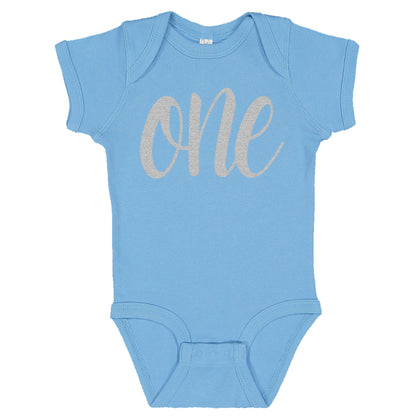 One Silver First Birthday Onesies & Bodysuits