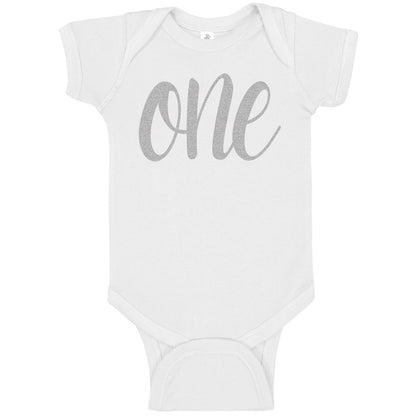 One Silver First Birthday Onesies & Bodysuits