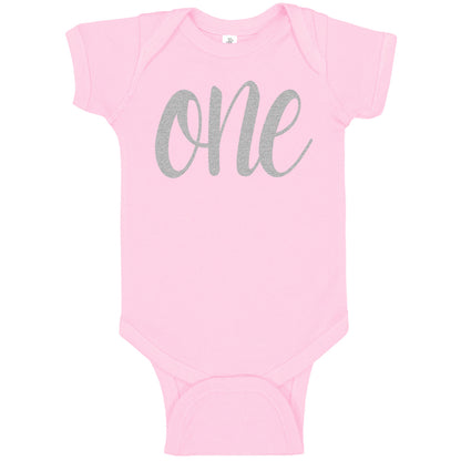 One Silver First Birthday Onesies & Bodysuits