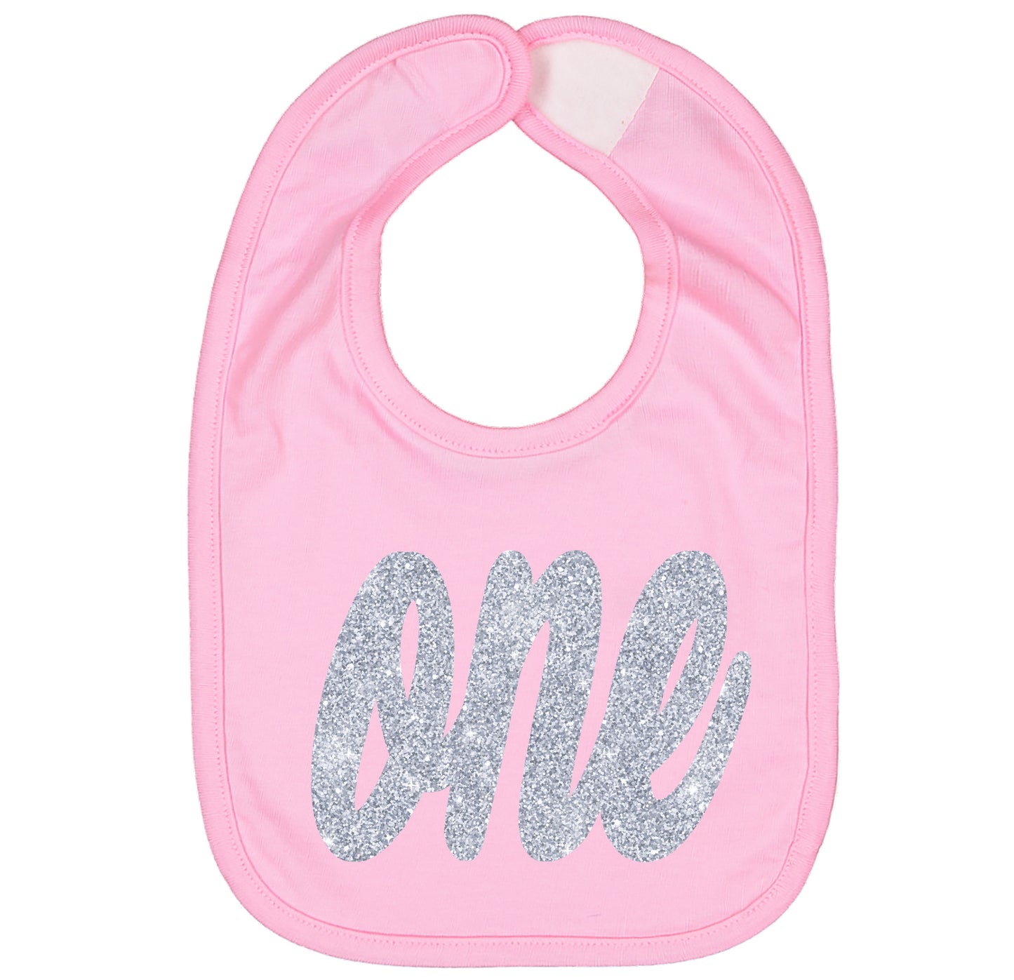 Silver One First Birthday Smash Cake Bibs