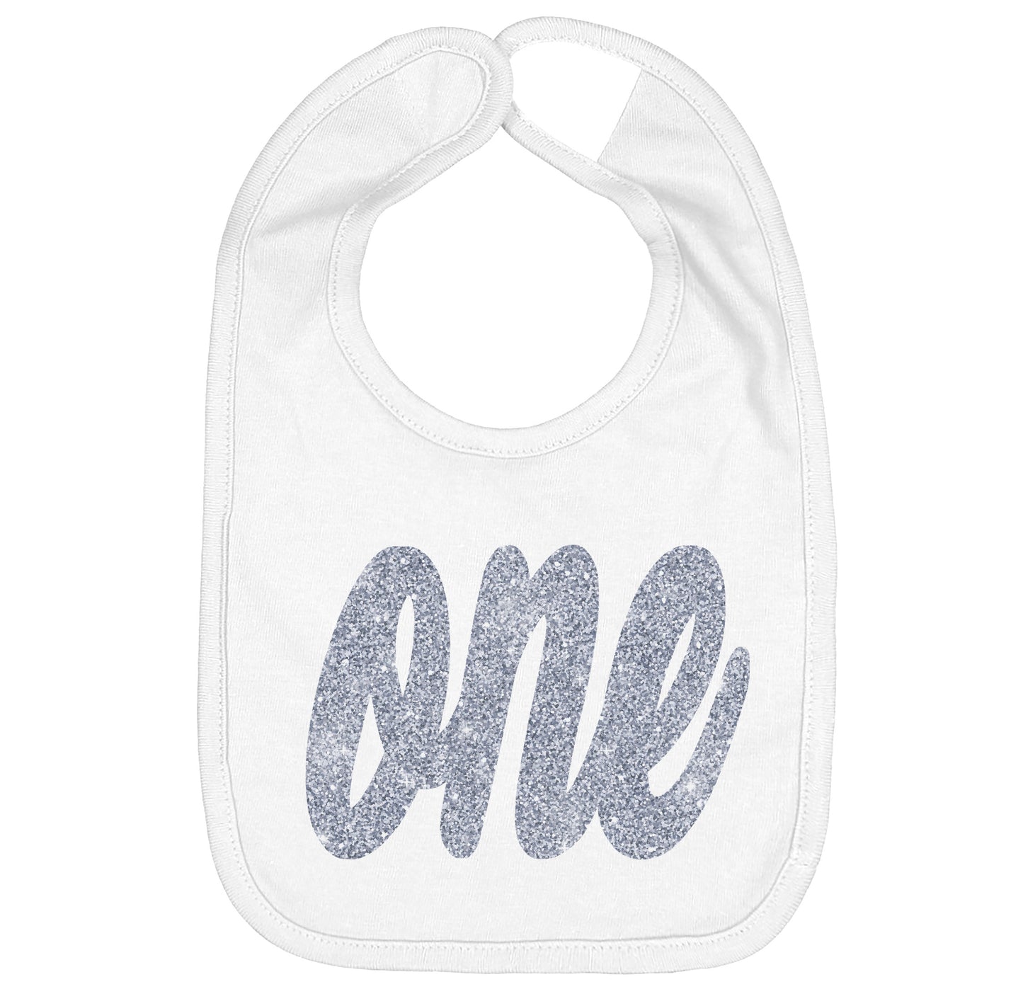 Silver One First Birthday Smash Cake Bibs
