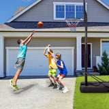 6.5-10 FT Adjustable Portable Basketball Hoop with 44 Inch Shatterproof Backboard & Fillable Base