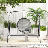 Outdoor Metal Swing Frame with Extra Side Bars-Black