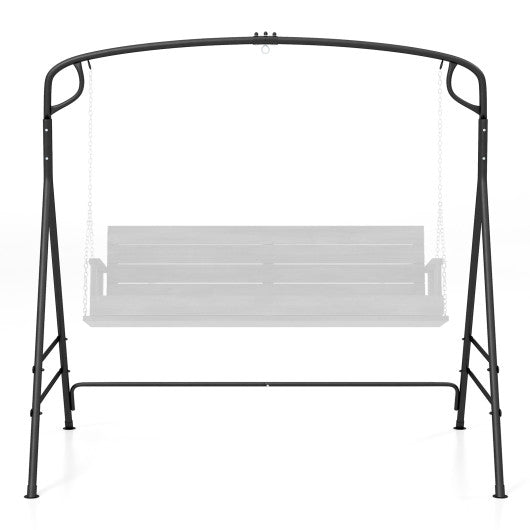 Outdoor Metal Swing Frame with Extra Side Bars-Black