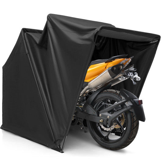 Outdoor Motorcycle Shelter Waterproof Motorbike Storage Tent with Cover-Black