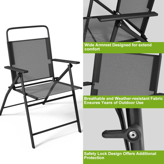 6 Pieces Outdoor Patio Chairs with Rustproof Metal Frame