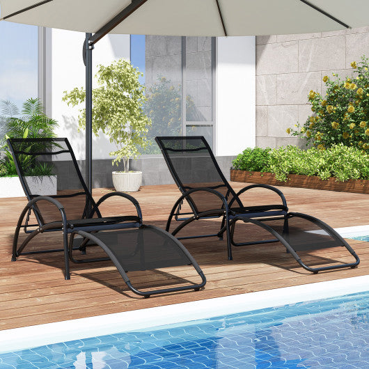 2-in-1 Outdoor Rocking Chair with 4-Position Adjustable Backrest for Patio Porch Poolside-Black
