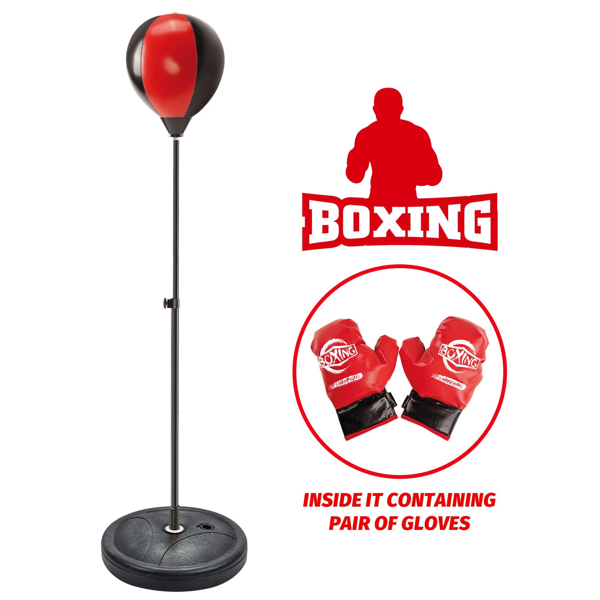 JoyBox Ultimate Kids Punching Bag Set – Adjustable Boxing Fun for Ages 3-10! Includes Stand & Gloves for Boys & Girls by Contixo