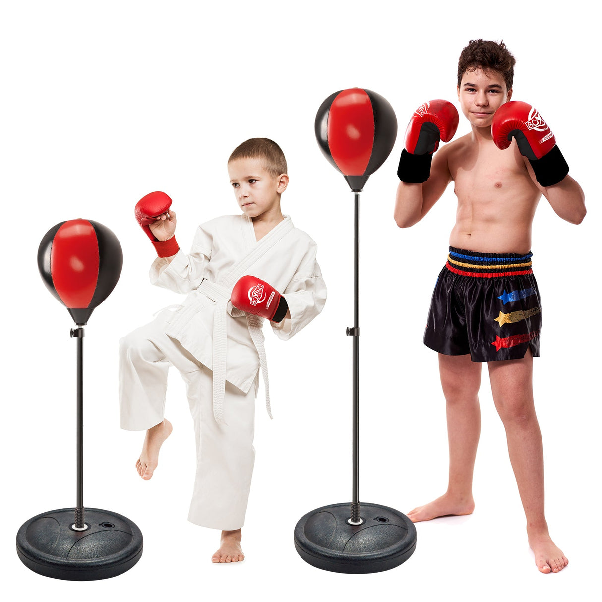 JoyBox Ultimate Kids Punching Bag Set – Adjustable Boxing Fun for Ages 3-10! Includes Stand & Gloves for Boys & Girls by Contixo