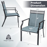 Patio Chairs Set of 2 with All Weather Breathable Fabric-Blue