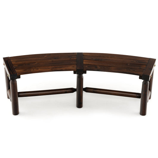 Patio Curved Bench for Round Table Spacious and Slatted Seat