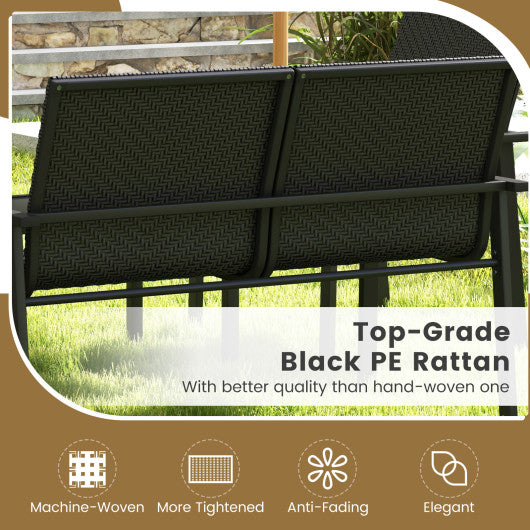4 Pieces Patio Furniture Set with Heavy Duty Galvanized Metal Frame-Black