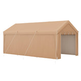 10 x 20 Feet Portable Garage Tent Carport with Galvanized Steel Frame-with Sidewall